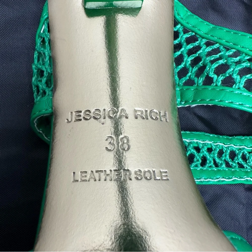 Jessica Rich Green Ysabelle Fishnet Pointed Toe Pump Sz 38- US 7.5 - Picture 6 of 7